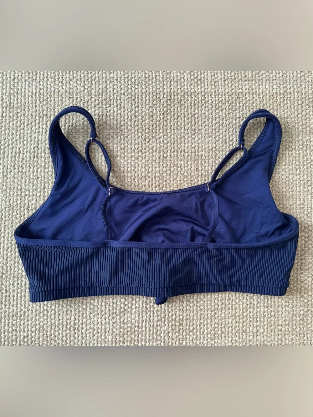 Frankie’s Bikinis Swimwear Navy Blue Greer Set, Top: L, Bottoms:‎ S